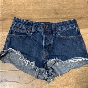 free people high-waisted jean shorts